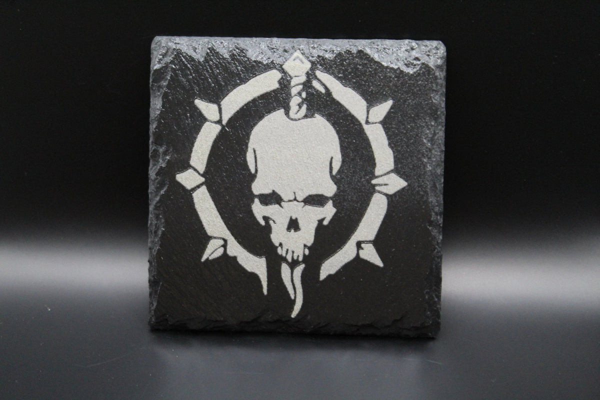 Diablo 4 Class Icon Coasters – Engraved Black Slate Drink Coaster Set | Laser Engraved Gaming Decor - Lynn's T Shirts and Designs