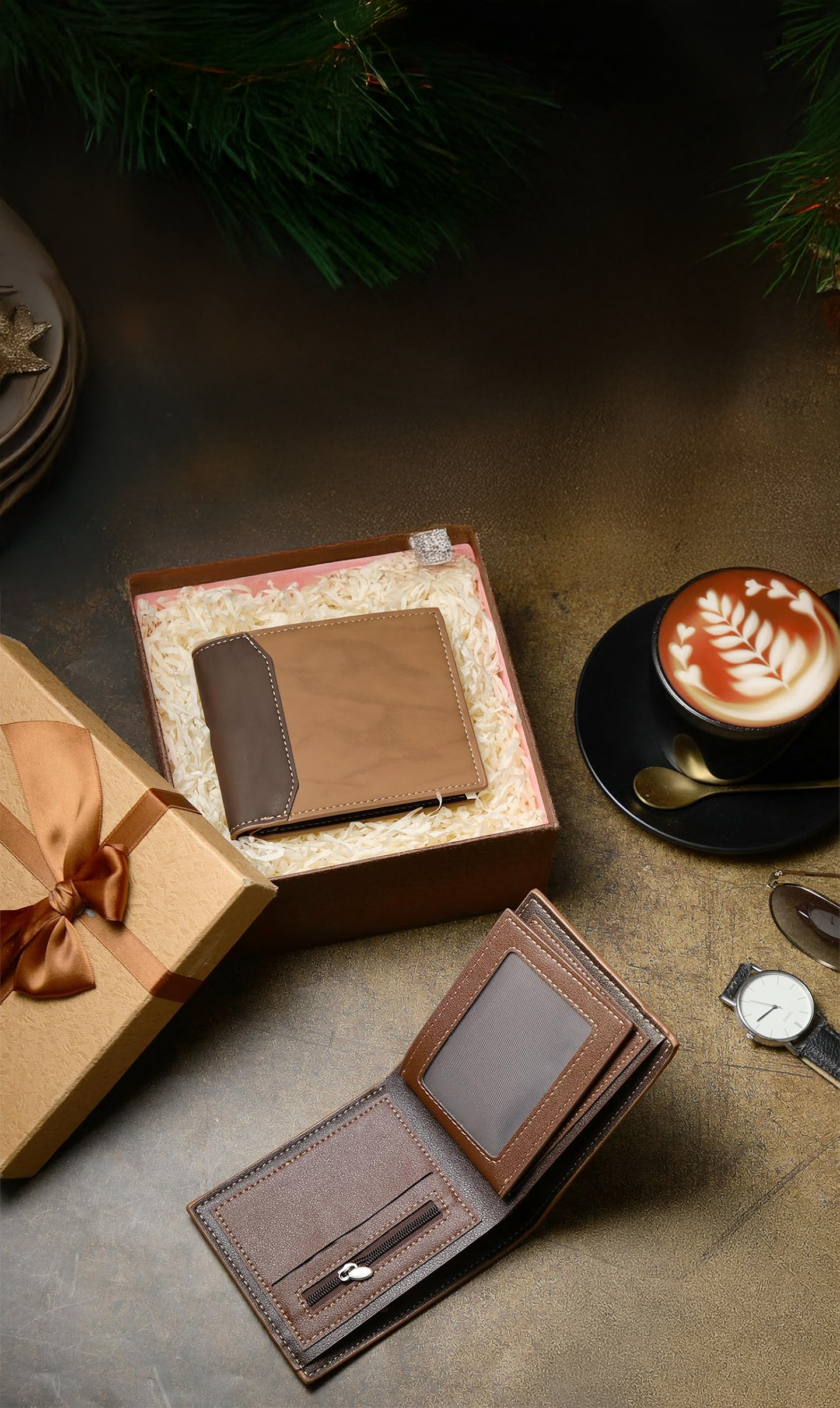 Custom Engraved Leather Wallet – Personalized Gift for Him | Custom Name or Message Laser Engraved