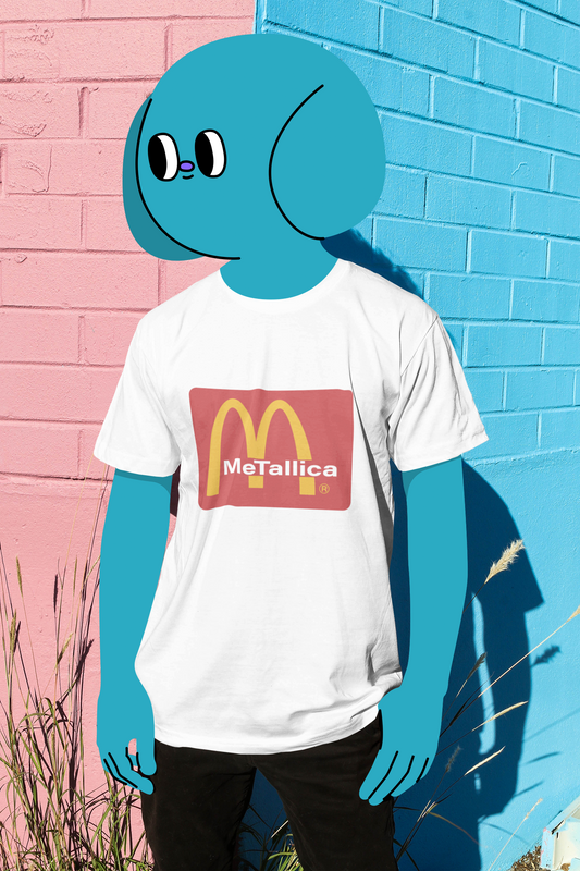 McTallica Shirt – Funny McDonald’s x Metallica Parody T-Shirt | White 100% Polyester Graphic Tee
