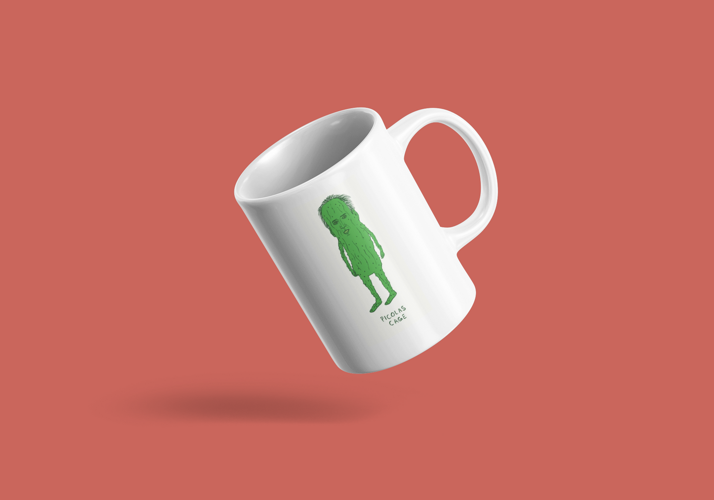 Picolas Cage Mug – Funny Nicolas Cage Pickle Meme Coffee Cup | White 11oz Ceramic Mug