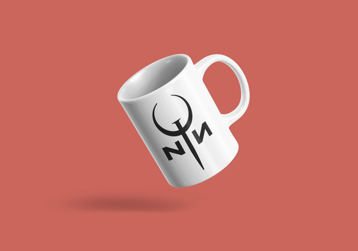 Nine Inch Nails x Quake Mug – Retro Gaming & Music Parody Coffee Cup | 11oz White Ceramic Mug - Lynn's T Shirts and Designs
