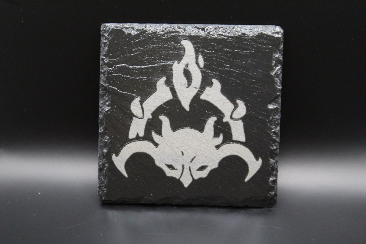 Diablo 4 Class Icon Coasters – Engraved Black Slate Drink Coaster Set | Laser Engraved Gaming Decor - Lynn's T Shirts and Designs