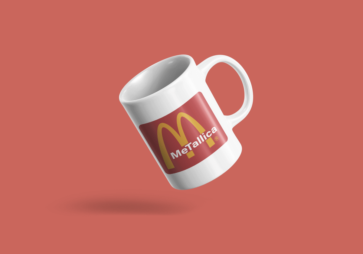 McTallica Mug – Funny McDonald’s x Metallica Parody Coffee Cup | 11oz White Ceramic Mug - Lynn's T Shirts and Designs